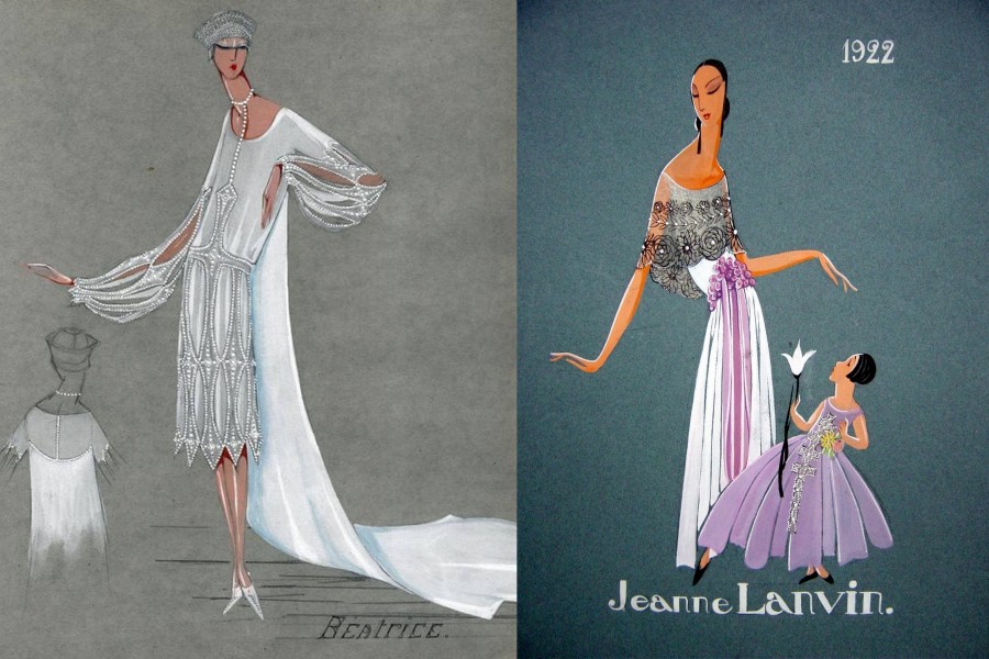 Béatrice, Bridal dress designed by Jeanne Lanvin, 1928; Celebrating Mother’s Day in May Mother & Daughter © Lanvin Patrimoine, 1922