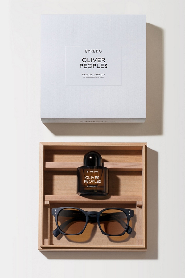 Products from the Oliver Peoples and Byredo collaboration.