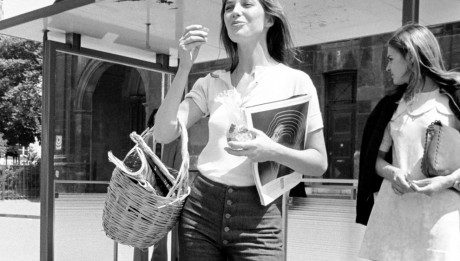 Actress: Jane Birkin shopping in Paris.